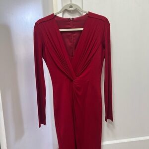 MaxMara Deep Red Long Sleeve Dress